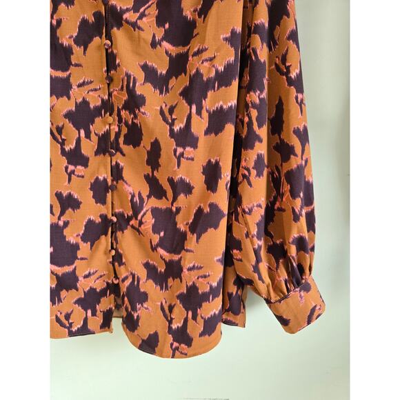 Plus Size Nine West Button-Front Balloon-Sleeve Tunic - Picture 4 of 8